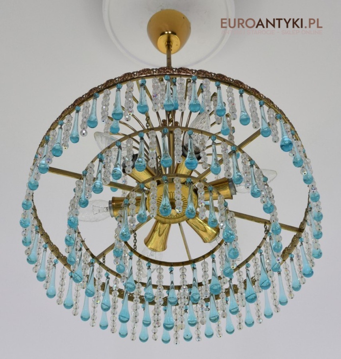 niebieski żyrandol kryształowy niebieski żyrandol kryształowy